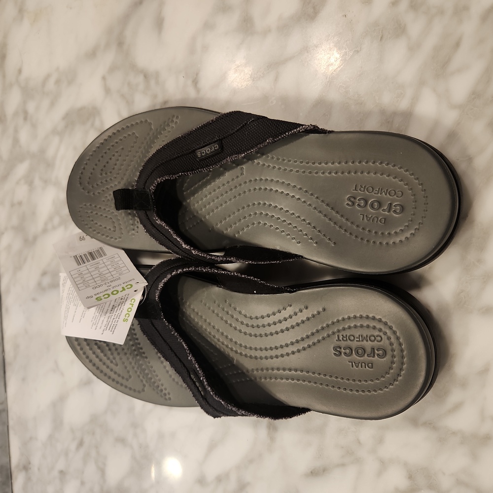 CROCS Santa Cruz Canvas Flip Flop - Sz 10 - NWT